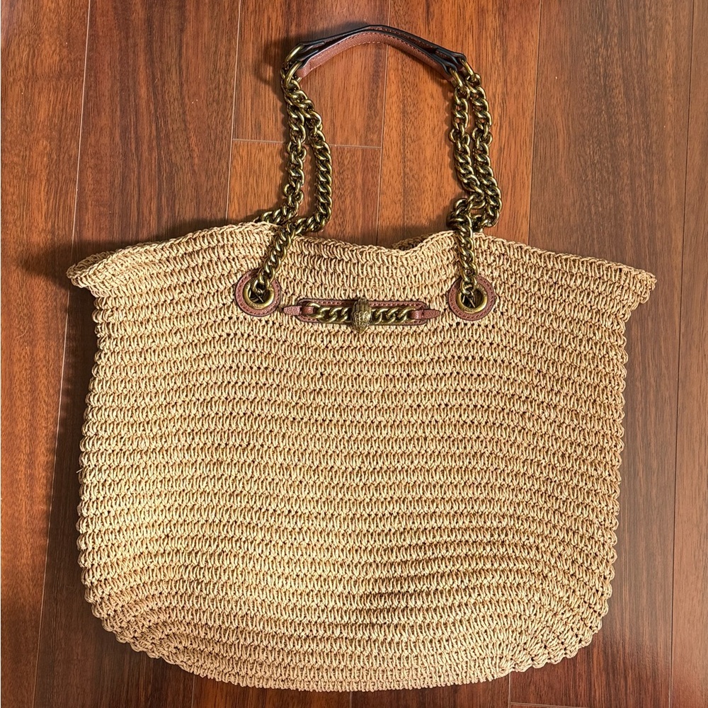 Kurt Geiger Tan Woven Tote Bag